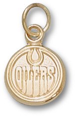 Edmonton Oilers Round Logo 3/8" Charm/Pendant -14K/10K, Stainless Steel or Gold Plated