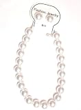 Large White Pearl Short Chain Jeffrey Isaac Necklace and Earrings