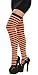 Witch Black Orange Striped Thigh Highs Stockings NEW