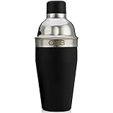 Black Stainless Steel Cocktail Shaker / Commercial Quality / Leak Free Drink Mixer / Professional Barware / 18oz Capacity / Free Recipe Guide / Each Unit Hand Inspected in USA for Quality