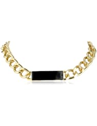 Gold Chain Enamel Identification Necklace, 16"