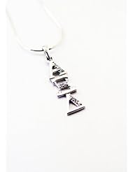 Alpha Xi Delta Sterling Silver Lavaliere set with Lab-Created Diamonds