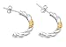 Sterling Silver Two Tone Plain Earrings - Size: 19mm (.7 inch)
