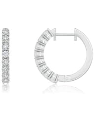 1.1 ct Round Diamond Hoop Earrings