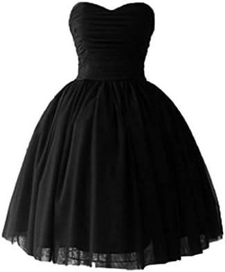 Victoria Dress Ball Gown Sweetheart Cocktail Dresses Satin Homecoming Dresses-22W-Black