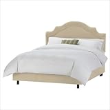 Arc Notched Border Bed in Velvet Pearl Size: California King