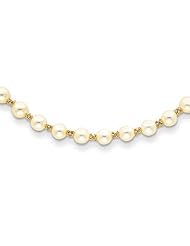 14k White Pearl w/2" Extension Necklace