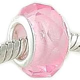 Sterling Silver Tourmaline Pink Glass October BIRTHSTONE Bead for Pandora and Chamilia Bracelets