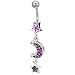 pug39  - Purple Crystal Moon Stars February Jewelry