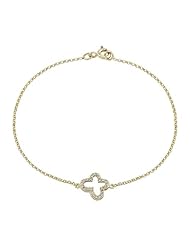 0.09 total carat Round Cut Diamond Designer Cross Bracelet in 14k Gold