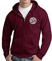 OM Aum Yoga Meditation Symbol Full Zip Adult Sweatshirt Hoodie - Maroon
