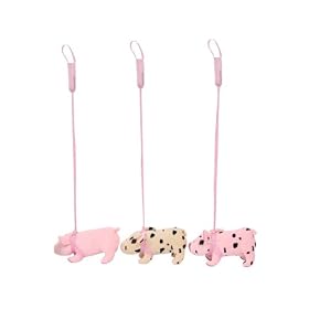 Micro Pig on a Lead - fluffy toy