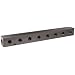 Polyconn PCM20-250-08BW Black Anodizing Aluminum Manifold, 3/8" NPT Female x 1/4" NPT Female, 1-1/2" Centers, 8 Stations