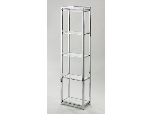 Badregal schmal 5 Böden Plexiglas weiß