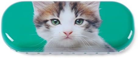 Kitten Face Green Eyeglass Case