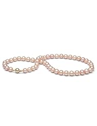 AA+ Quality, 8.0-9.0 mm Pink/Peach Freshwater Pearl Necklace