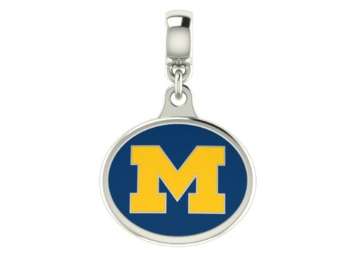 Michigan Wolverines U of M Collegiate Drop Charm Fits All European Style Charm Bracelets