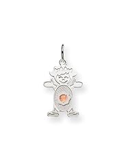 14K WG Girl 2.5mm Synthetic