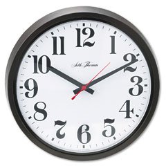 14" Diameter Contract 12E Wall Clock, Electric Movement, Brown Case (SET709) Category: Wall Clocks