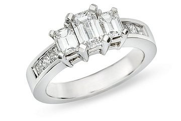 1 1 2 Carat Emerald and Princess Cut Diamond Engagement Ring