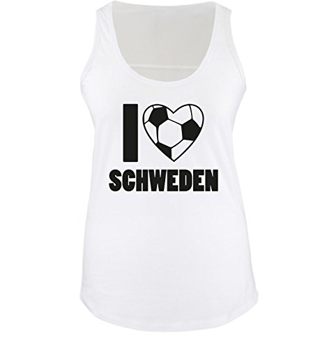 I LOVE SCHWEDEN – Damen Tank Top – Weiss / Schwarz Gr. S