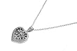 Sterling Silver CZ Necklaces - Heart - Chain: 16-18" (adjustable) Height: 16 mm