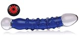 Don Wand Glass Pleasure Wand, Lil' Lad with Flower, Cobalt