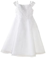 Girls Tea Length Beaded Lace Polyester/Satin Spaghetti Strap  Dress