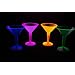 12 Mixed Neon Plastic Martini Glasses