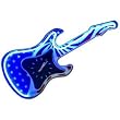 Neon American Flag Rock Guitar 29 Wide Wall Clock