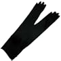 Women's Black Opera Length Satin Gloves