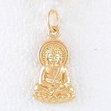 Small Sitting Young Buddha Pendant or Charm in Vermeil, #8303