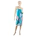 TopTie Swimwear Cover-up Sarong - Lake Blue with Floral Print