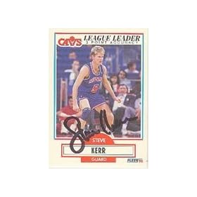 Steve Kerr, Cleveland Cavaliers, 1990 Fleer Autographed Card