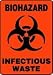 All Products : BIOHAZARD INFECTIOUS WASTE (W/GRAPHIC) 14" x 10" Adhesive Vinyl Sign
