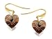 9ct Yellow Gold Black Crystal Heart Drop Earrings