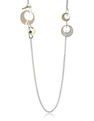 Rebecca "Griffe Half Moon" Rose Gold Over Bronze Long Necklace