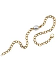 CleverEves 18K Yellow Gold 14.00 mm Fine Circle South Sea Cultured Pearl Necklace