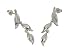 9ct White Gold Diamond Leaf Drop Earrings