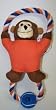 Classic Pet Products Plush, Rope, Canvas and Tennis Ball Monkey Dog Toy