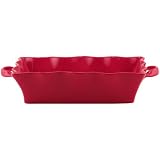 BIA Cordon Bleu Wavy 3-Quart Rectangle Baker, Red