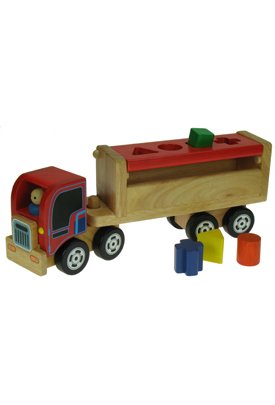 Childrens Toyshop  Toys : Wooden Sorting Blocks Lorry - Santoys