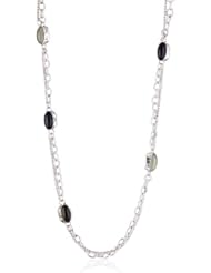 Sparkling Sage "Jewel" Long Silver-Tone Station Necklace