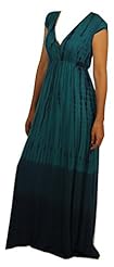 V-neck Two-Toned Tie Dye Print Maxi Dress 