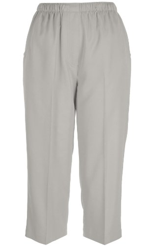 Alia Women's Microfiber Twill Mock Fly Pull-On Capri