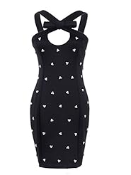 Sleeveless  Cutout   Dress With a Bow(s) and Pearls