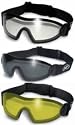 3 Skydive Goggles Clear Smoke Yellow New Aff