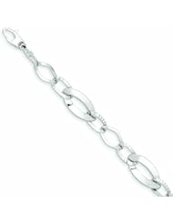 Genuine 14K White Gold Polished And Textured Hollow With Ext. Bracelet 7.5 Inches 4 Grams Of Gold 100% Satisfaction Guaranteed.