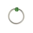 STAINLESS STEEL HOOPS WITH BALL GREEN/BLACK DESIGN Gauge: 14, Ball Size: 4mm, Length: 12mm Sold as a Pair