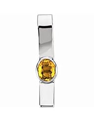 14K White Gold Oval Cut Citrine Pendant -- LIFETIME WARRANTY